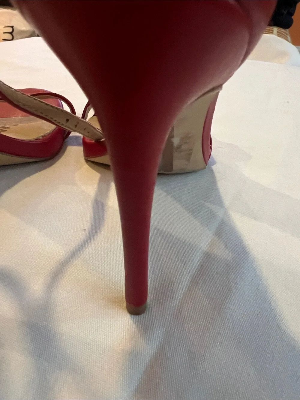 Sam Edelman Red Open-Toe Ankle-Strap Heels